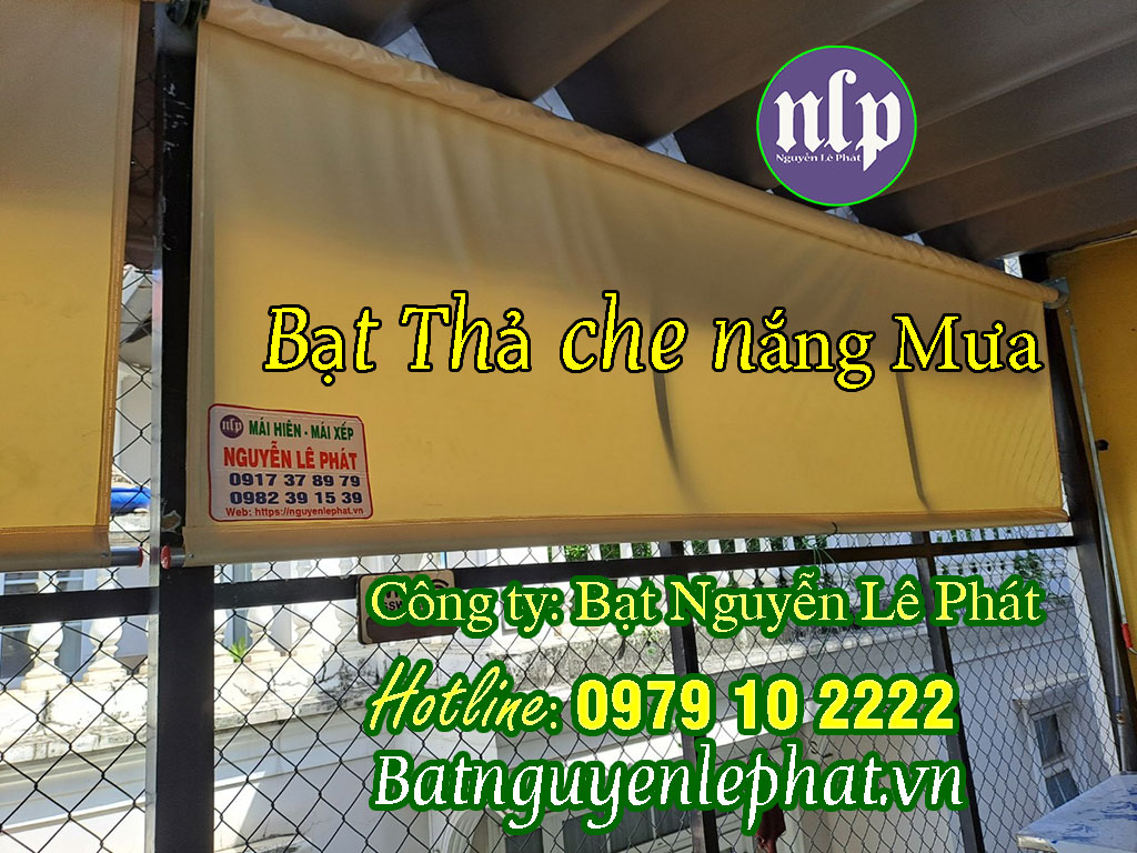 Bạt Che Nắng Mưa Tự Cuốn Kéo Dây, Quay Tay