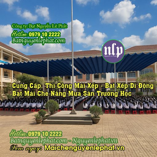 Lắp bạt mái che sân trường học