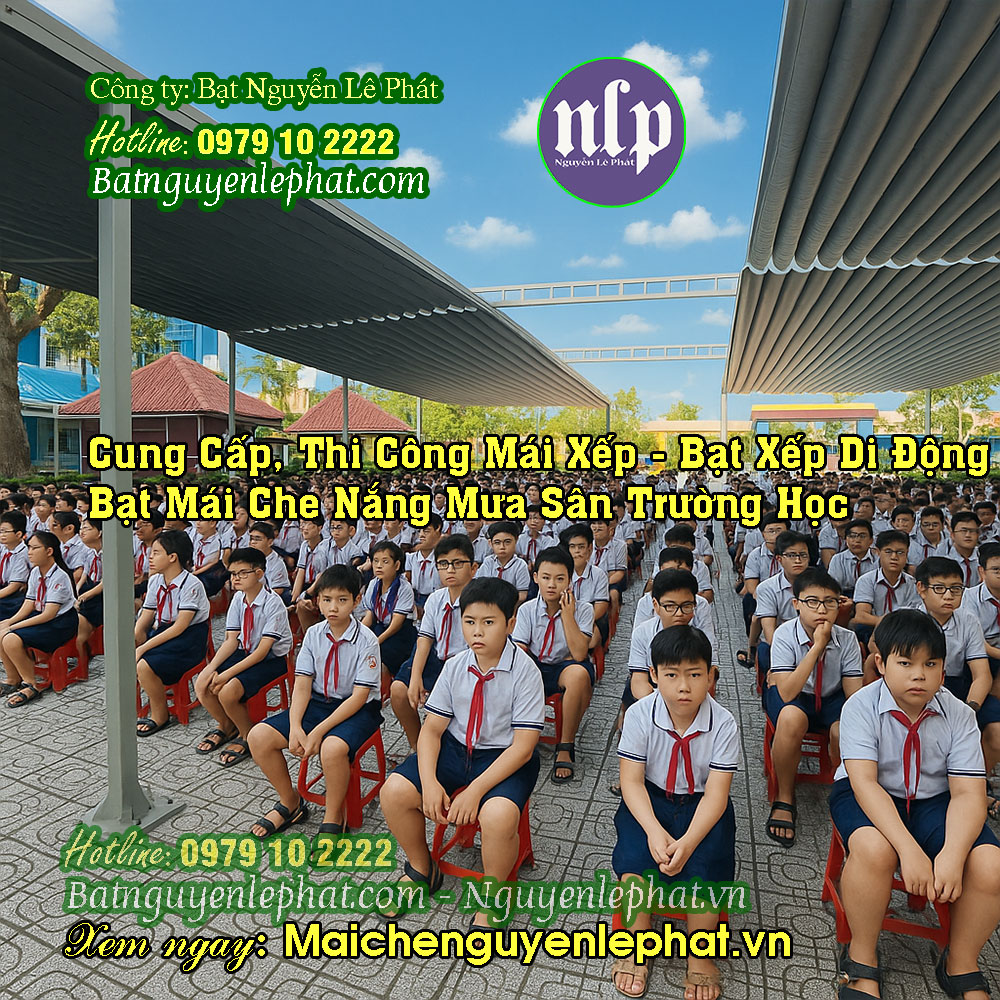 Lắp Bạt Mái Che Nắng Sân Trường Học tại Long Điền - Long Thành