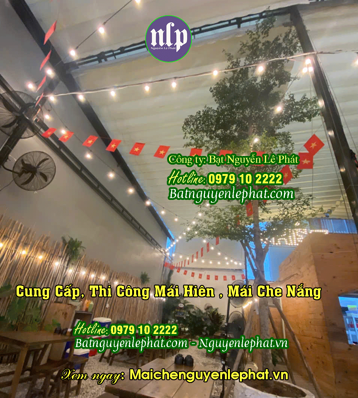 May bạt mái xếp theo yêu cầu để có giá tốt nhất cho thợ thi công